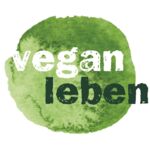 Grünes Logo der Marke vegan leben mit weißer und dunkelgrüner Schrift auf hellgrünem Hintergrund. Ideal für vegane Lebensmittel.
