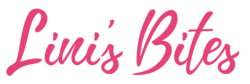 Lini's Bites Logo in pinker, handschriftlicher Schrift auf transparentem Hintergrund